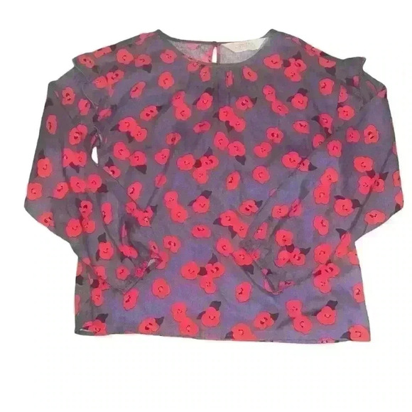 Compañía Fantástica Floral Blouse Top Size M Long Sleeve Ruffles - Picture 1 of 4